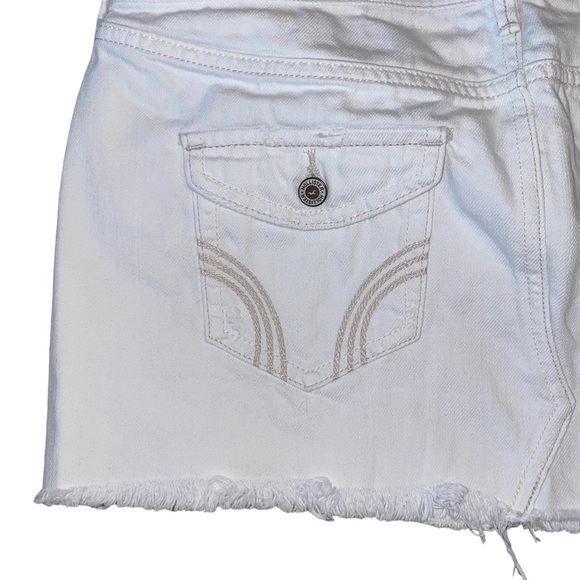 Hollister Distressed White Denim Mini Skirt - Picture 6 of 10